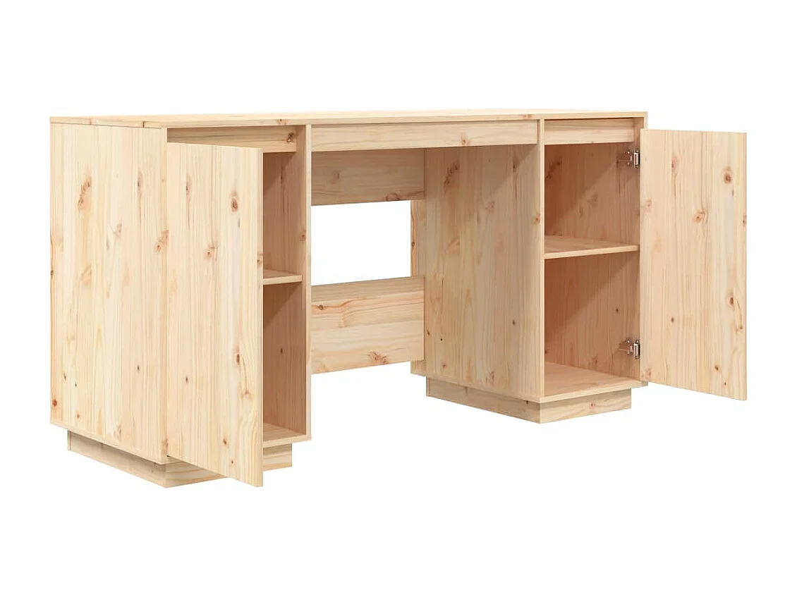 Schreibtisch 140x50x75 cm Massivholz Kiefer