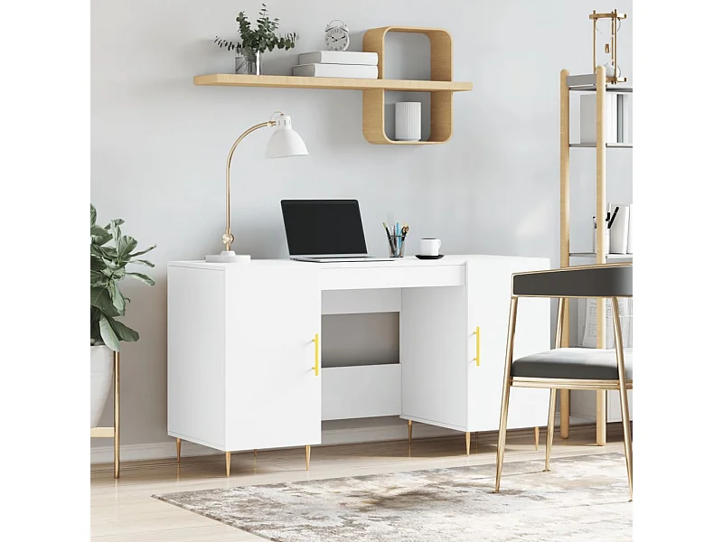 Schreibtisch Weiß 140x50x75 cm Holzwerkstoff