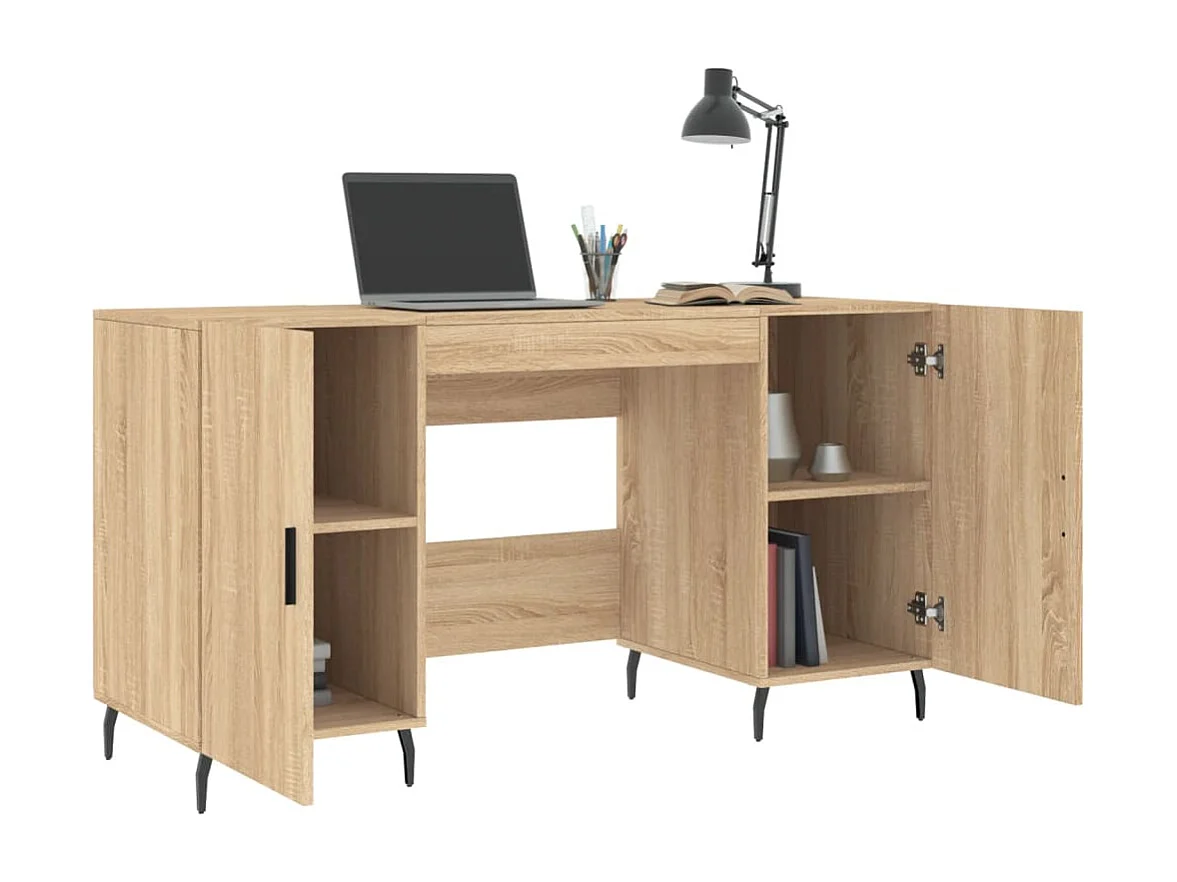 Secretária 140x50x75 cm derivados de madeira carvalho sonoma