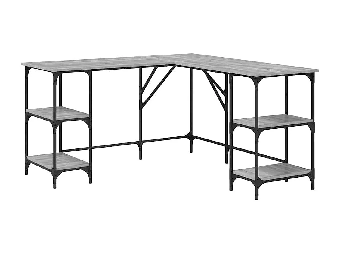 Bureau sonoma gris 139x139x75 cm bois d'ingénierie