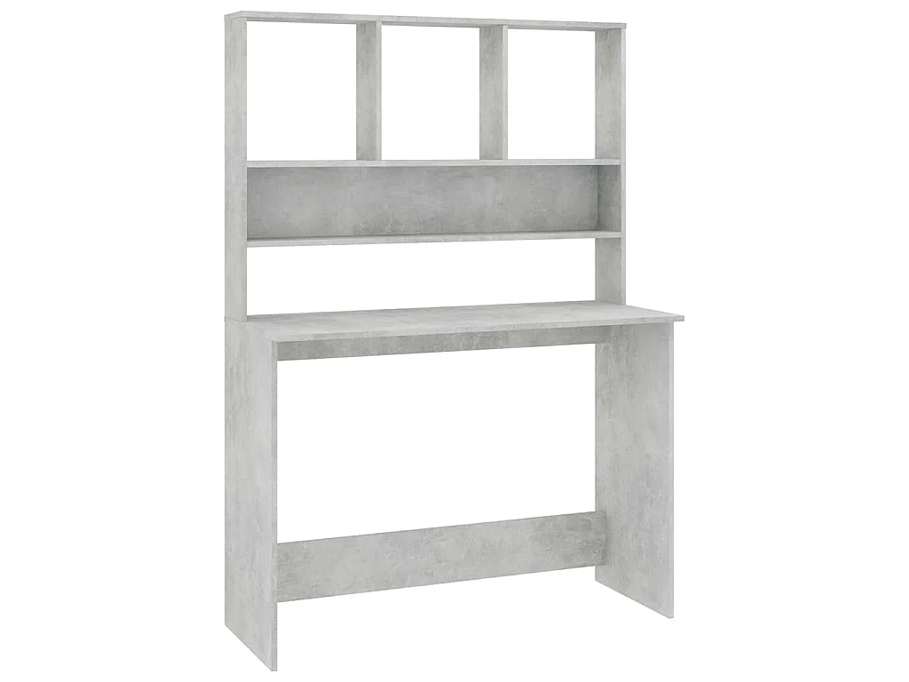 Bureau avec étagères Gris béton 110 x 45 x 157 cm Aggloméré