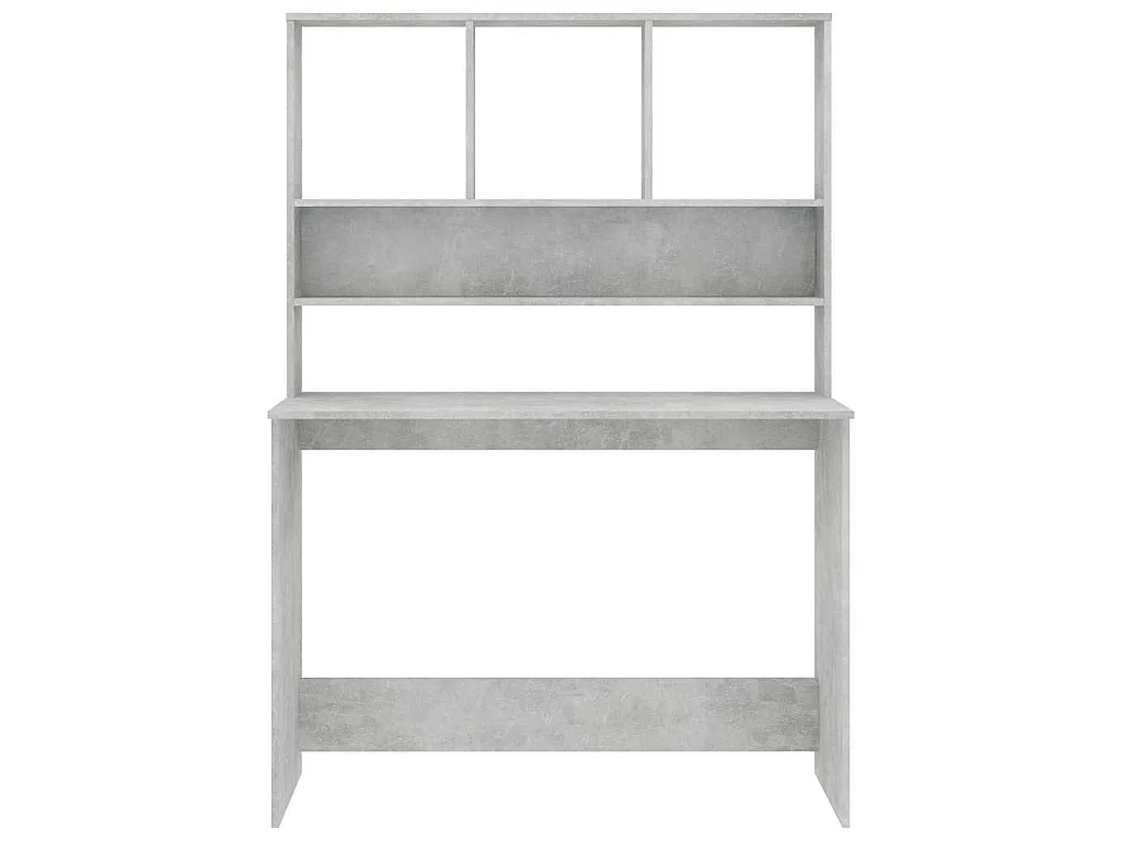 Bureau avec étagères Gris béton 110 x 45 x 157 cm Aggloméré