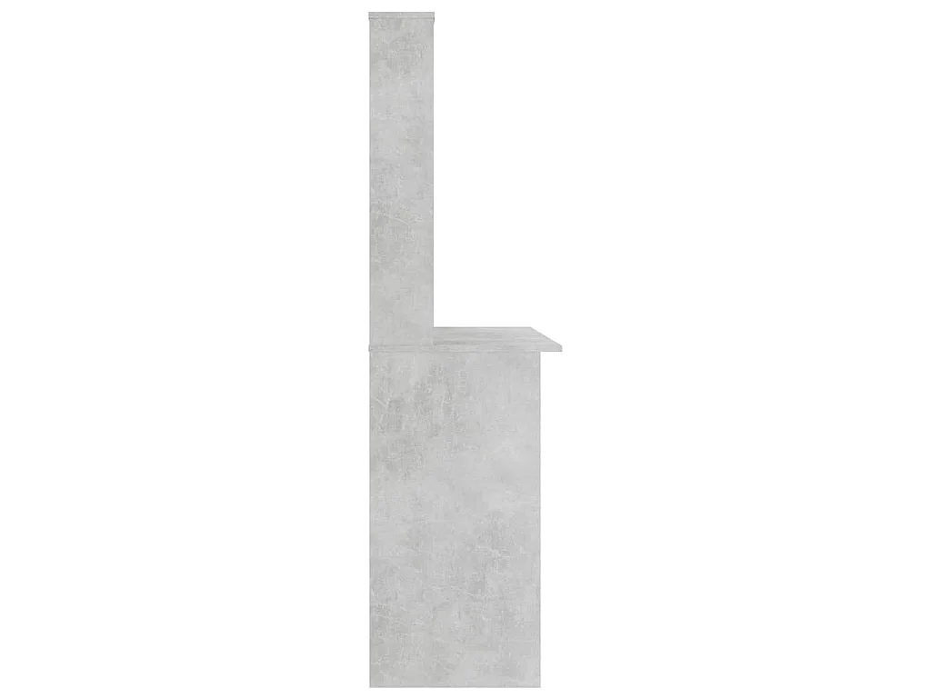 Bureau avec étagères Gris béton 110 x 45 x 157 cm Aggloméré