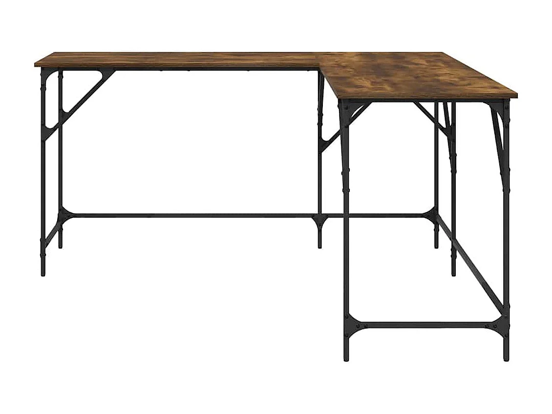 Bureau chêne fumé 149x149x75 cm bois d'ingénierie