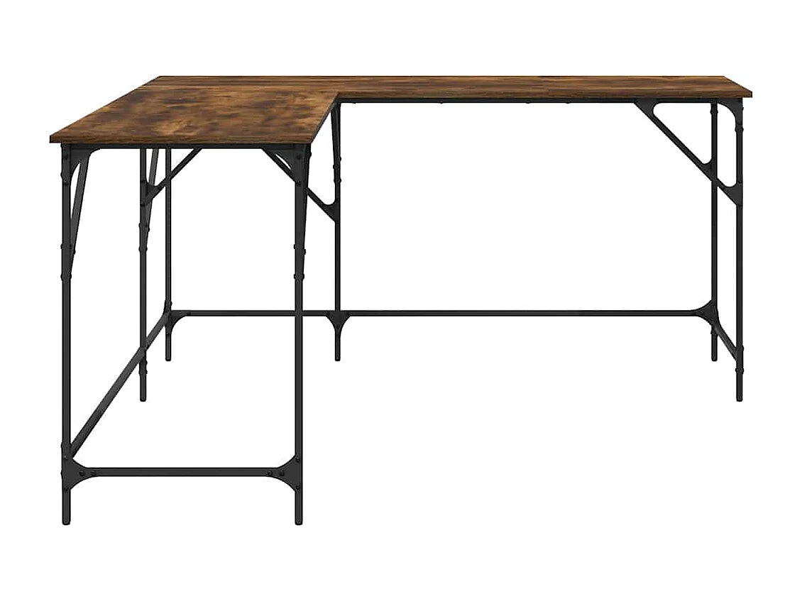 Bureau chêne fumé 149x149x75 cm bois d'ingénierie