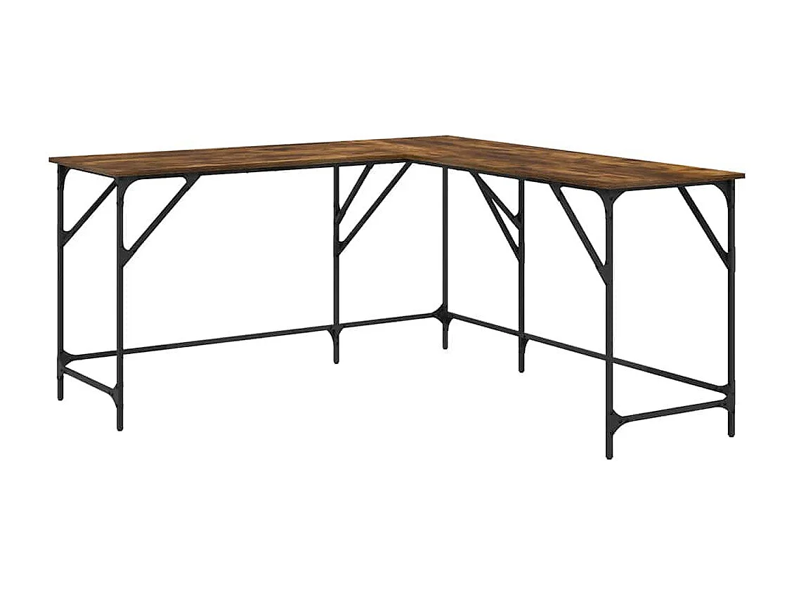 Bureau chêne fumé 149x149x75 cm bois d'ingénierie