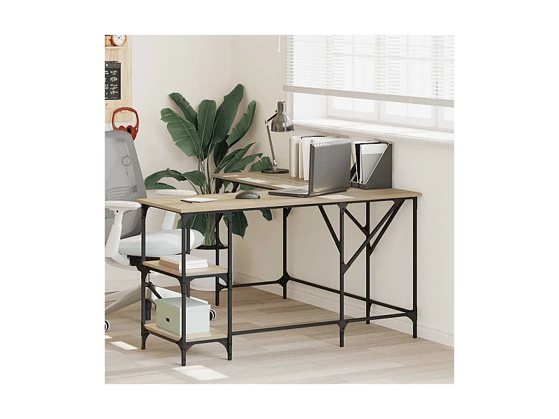 Bureau chêne sonoma 139x139x75 cm bois d'ingénierie