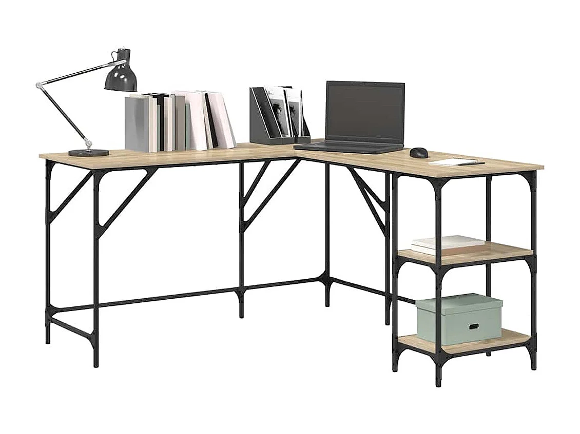 Scrivania Rovere Sonoma 139x139x75 cm in Legno Multistrato