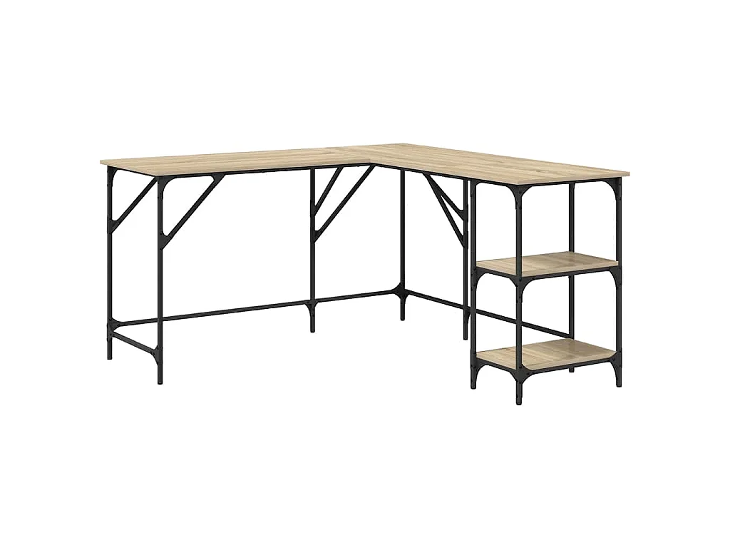 Bureau 139x139x75 cm bewerkt hout sonoma eikenkleurig