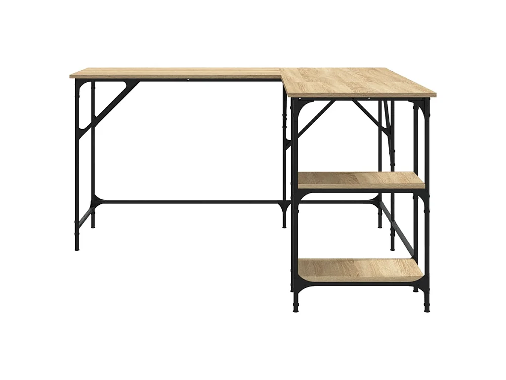 Bureau 139x139x75 cm bewerkt hout sonoma eikenkleurig