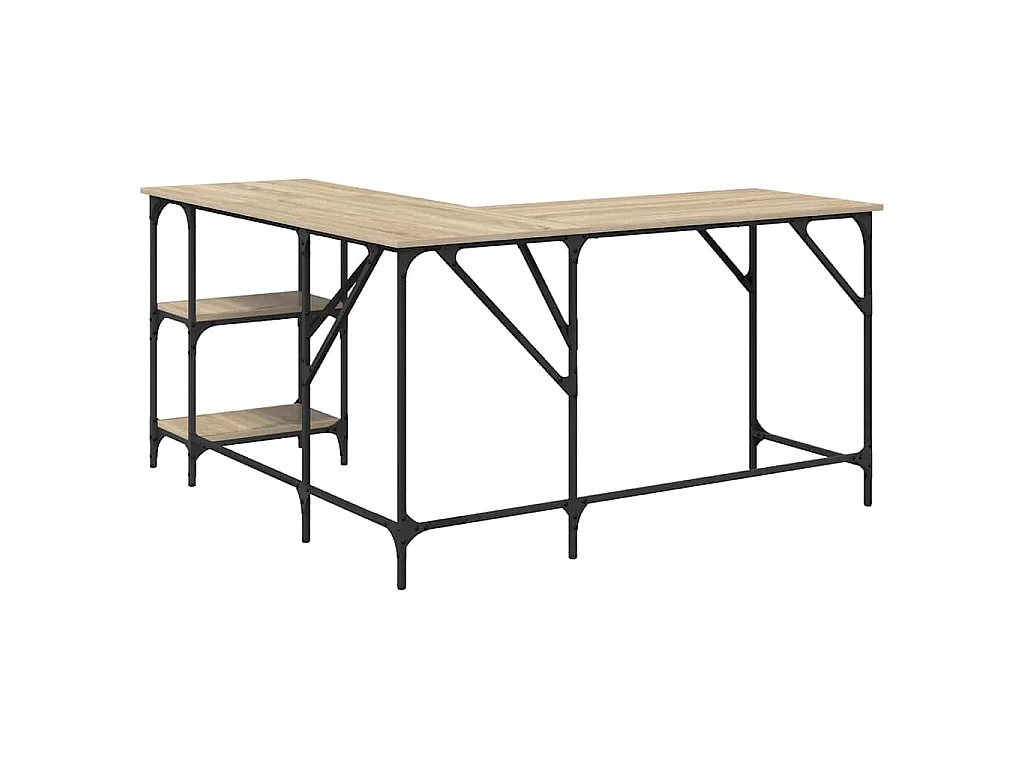 Bureau chêne sonoma 139x139x75 cm bois d'ingénierie
