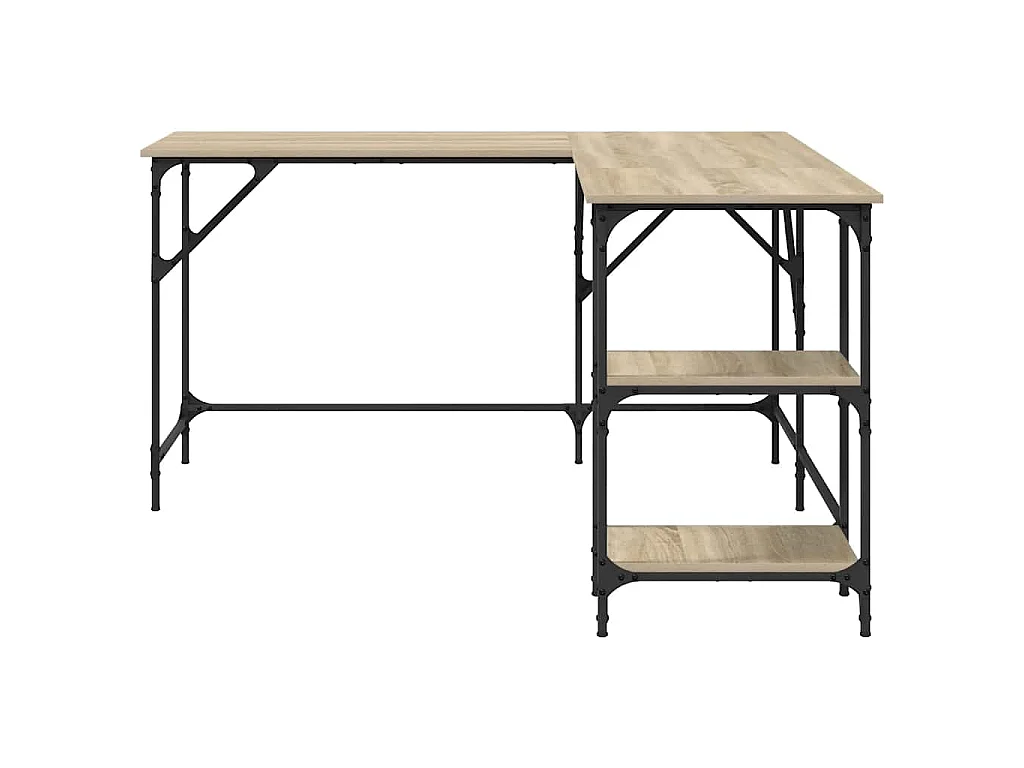 Bureau chêne sonoma 139x139x75 cm bois d'ingénierie
