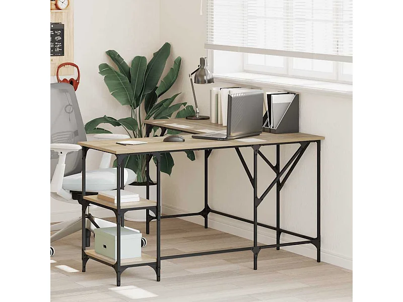 Bureau chêne sonoma 139x139x75 cm bois d'ingénierie