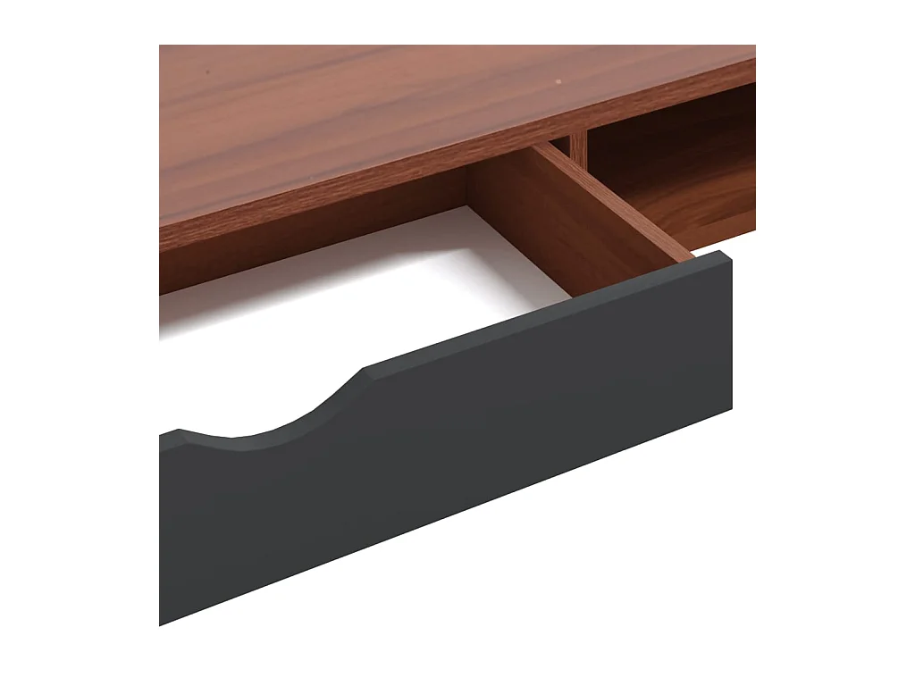 Bureau d'ordinateur avec tiroir marron 110x50x75 cm