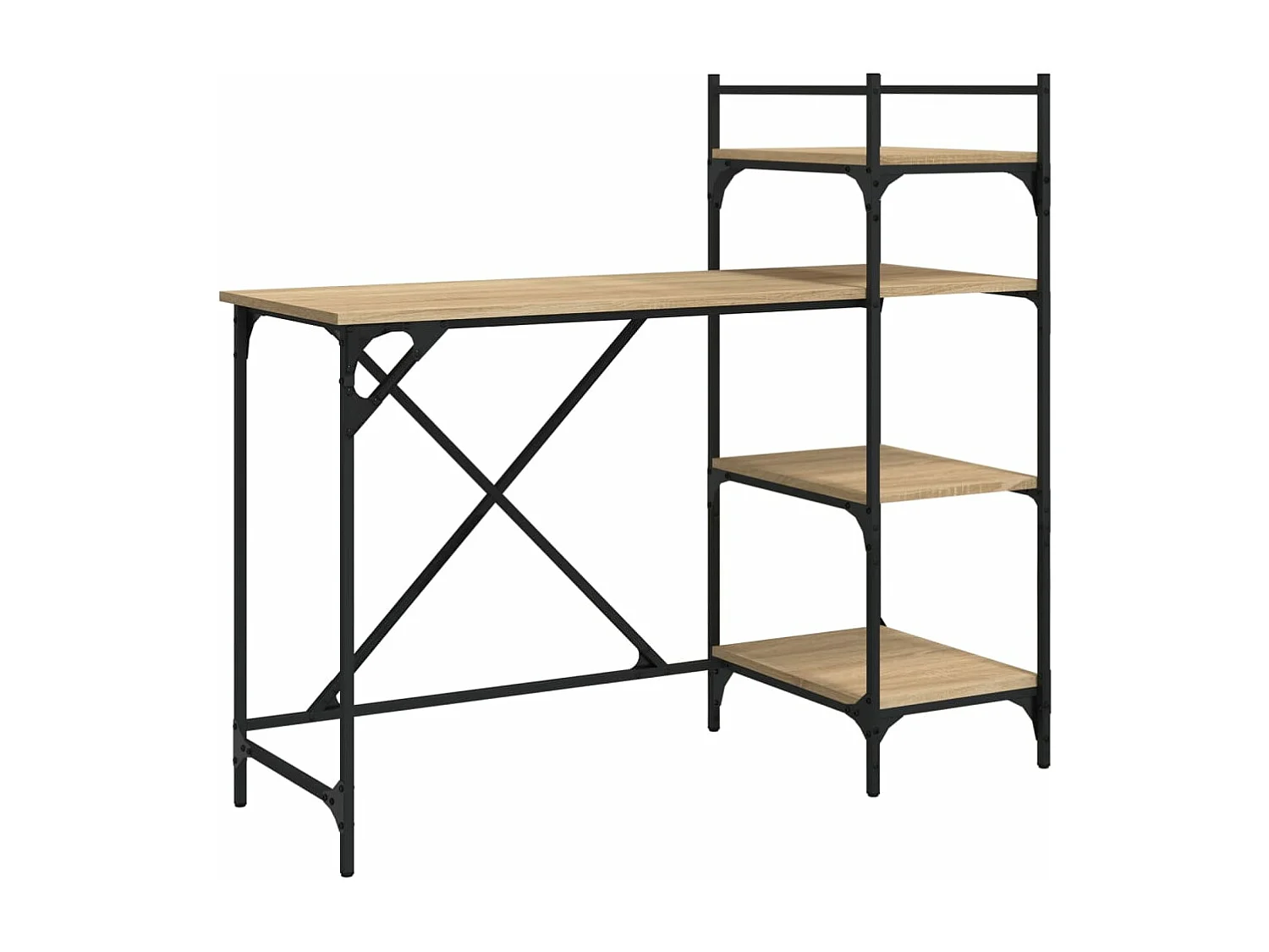 Bureau d'ordinateur avec étagères chêne sonoma 120x47x109 cm