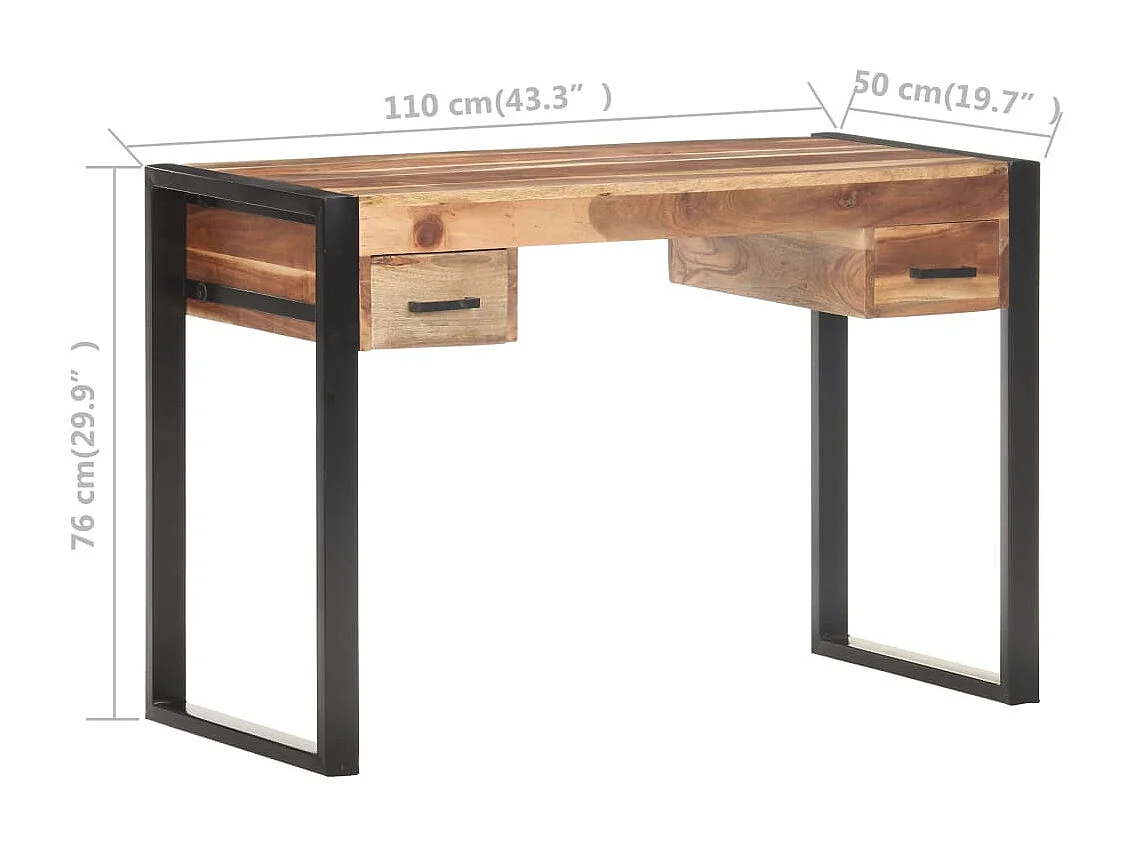 Bureau 110x50x76 cm Bois solide