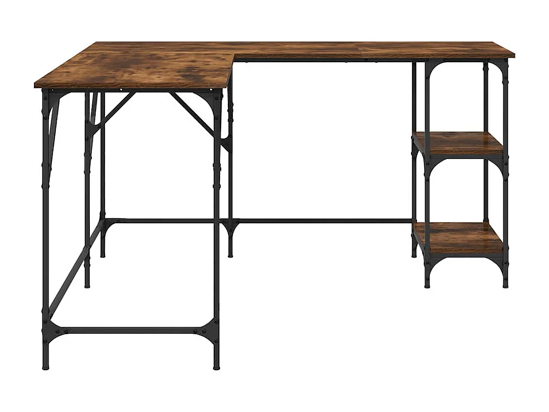 Bureau chêne fumé 139x139x75 cm bois d'ingénierie