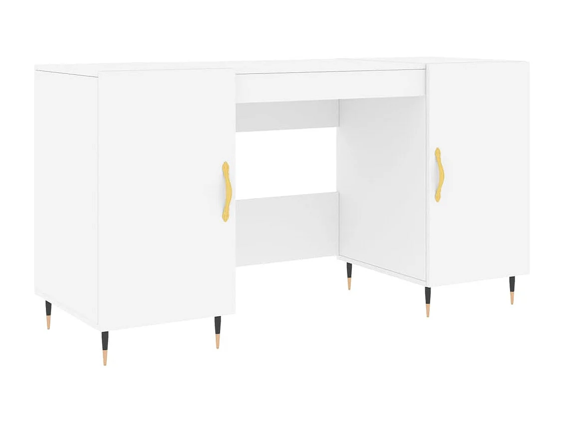 Bureau blanc 140x50x75 cm bois d'ingénierie