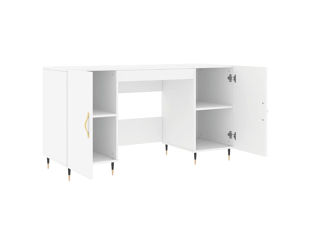 Bureau blanc 140x50x75 cm bois d'ingénierie