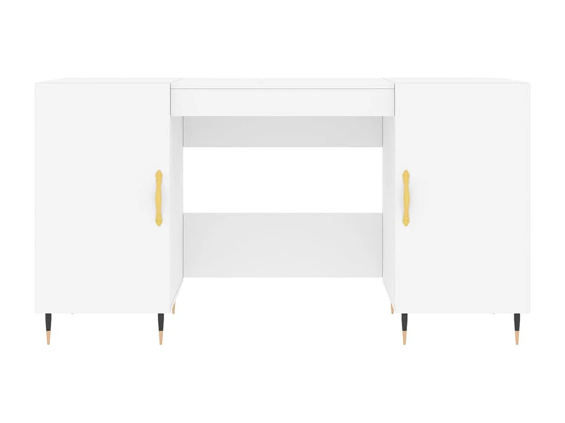 Bureau blanc 140x50x75 cm bois d'ingénierie