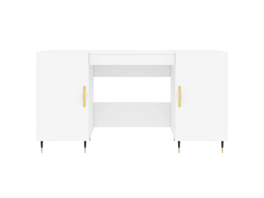 Bureau blanc 140x50x75 cm bois d'ingénierie