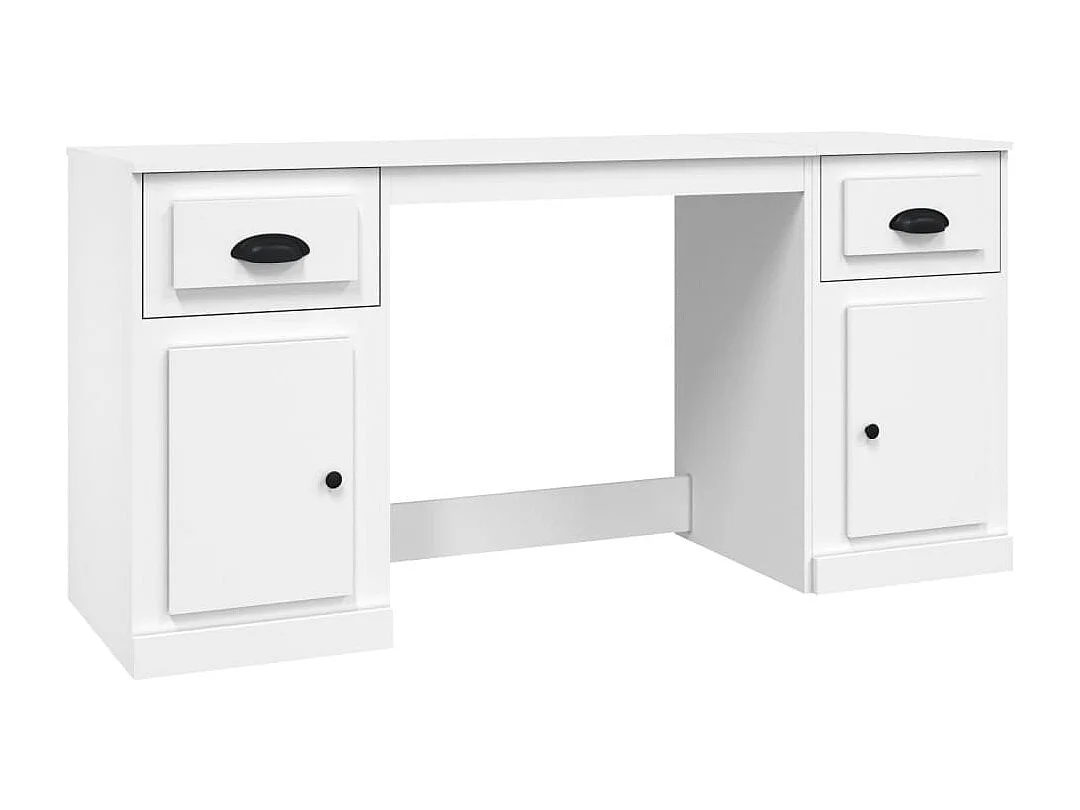Bureau avec armoire blanc bois d'ingénierie