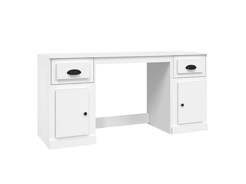 Bureau avec armoire blanc bois d'ingénierie
