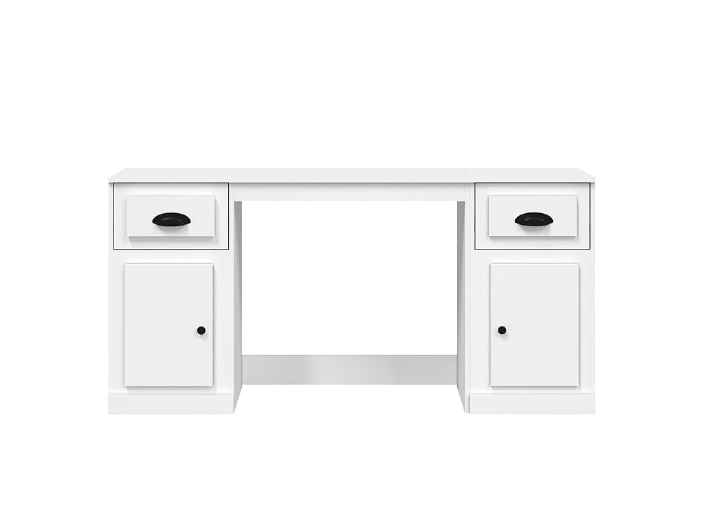 Bureau avec armoire blanc bois d'ingénierie