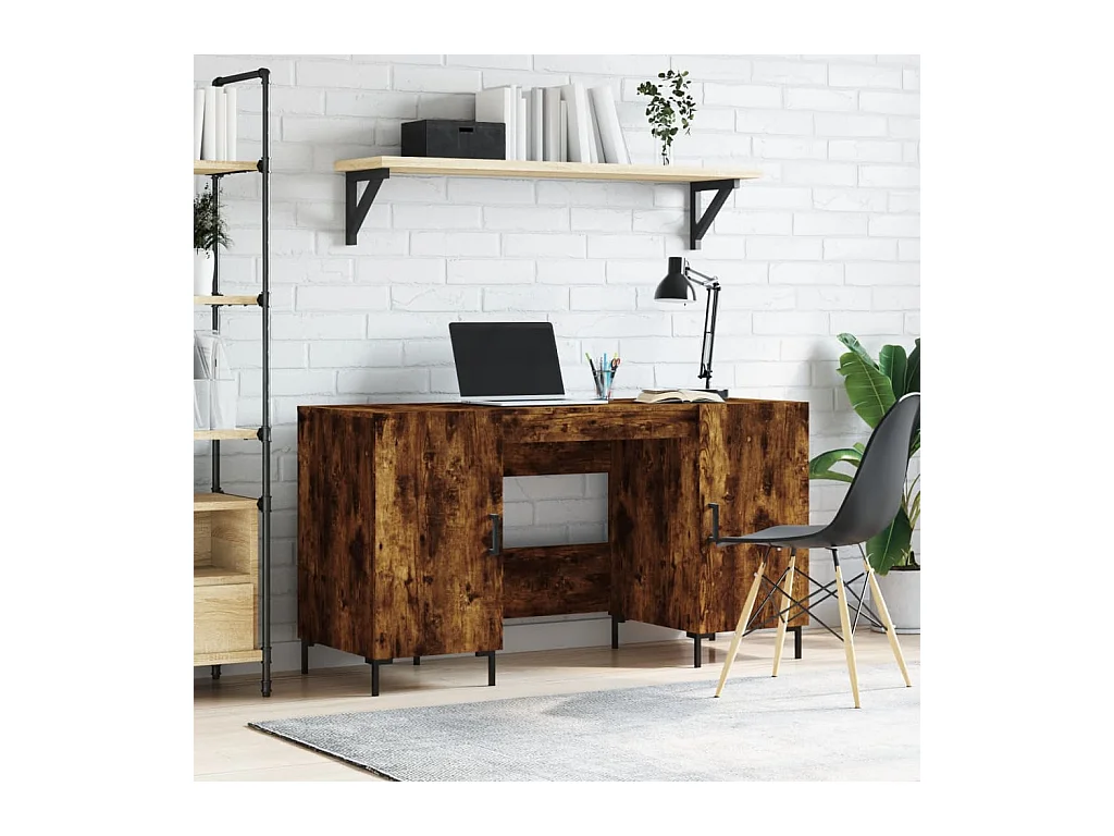 Schreibtisch Räuchereiche 140x50x75 cm Holzwerkstoff