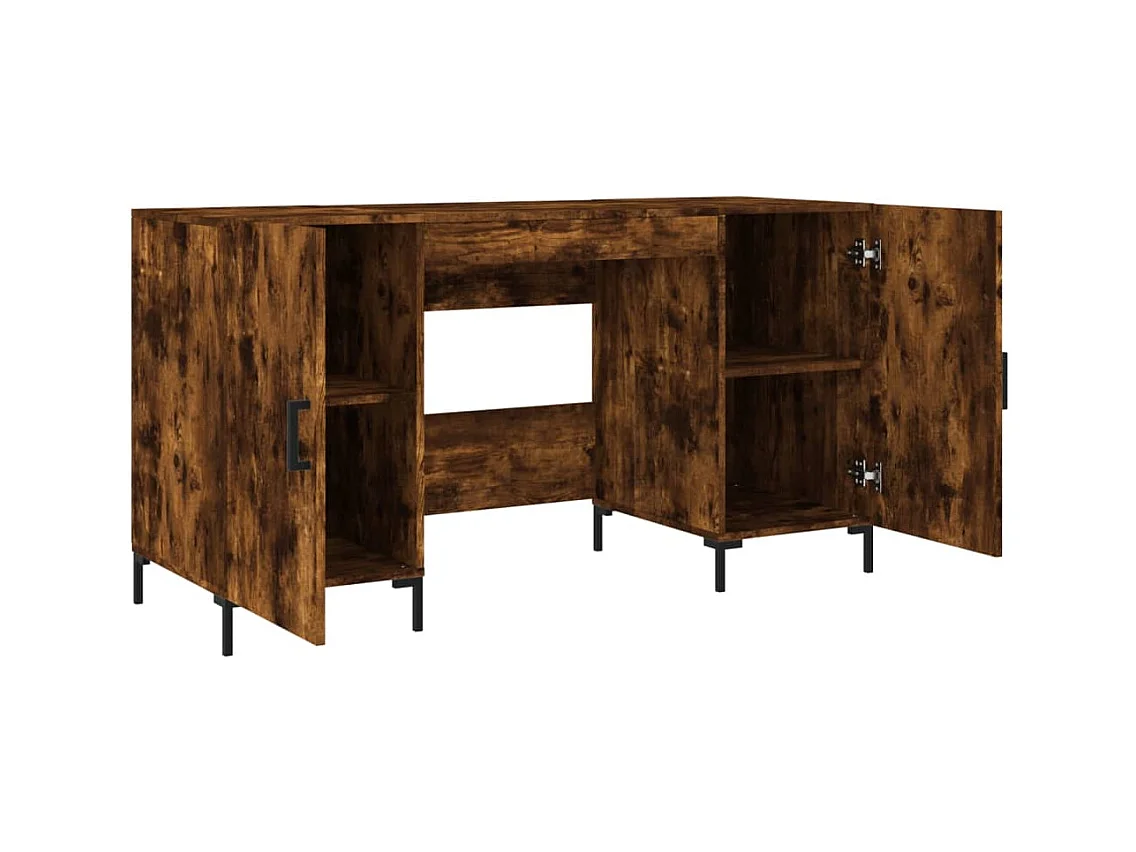 Bureau chêne fumé 140x50x75 cm bois d'ingénierie