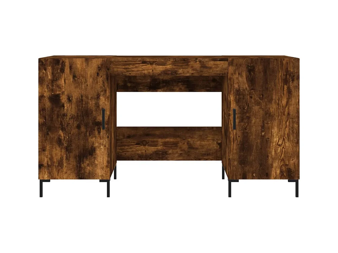 Bureau chêne fumé 140x50x75 cm bois d'ingénierie