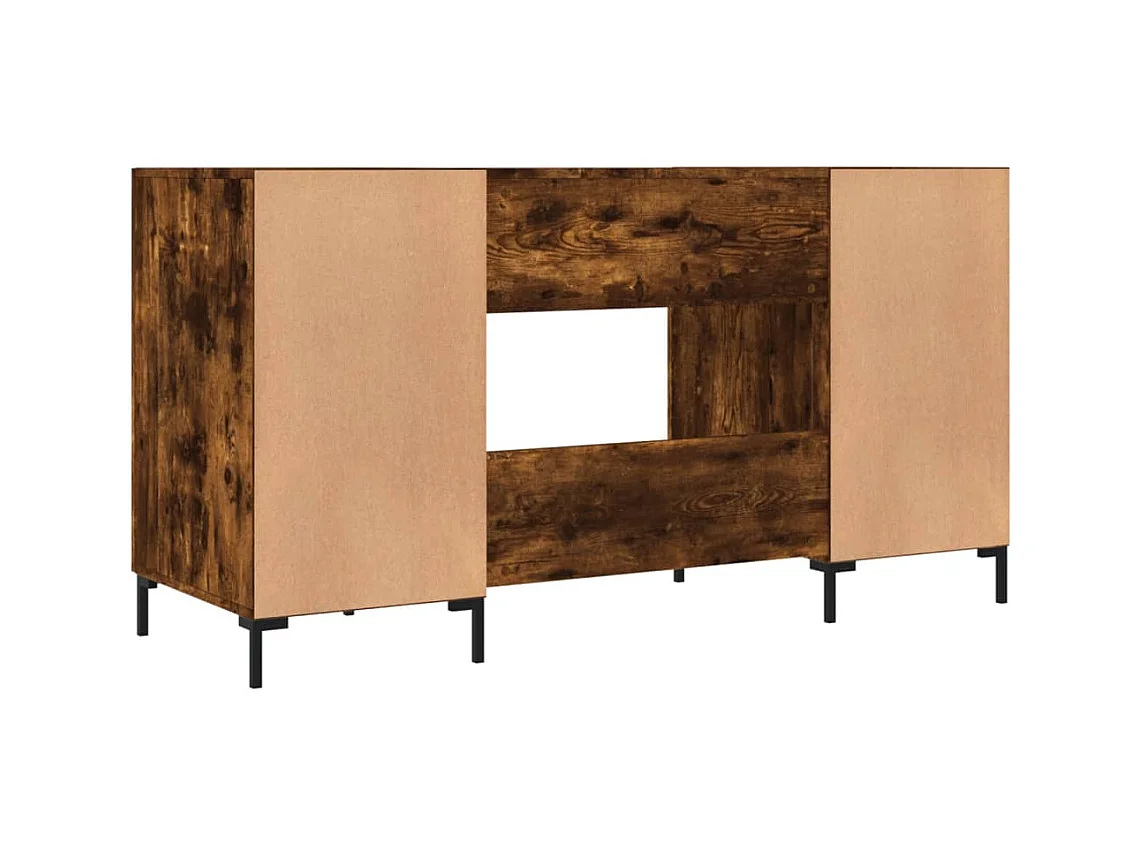 Bureau chêne fumé 140x50x75 cm bois d'ingénierie