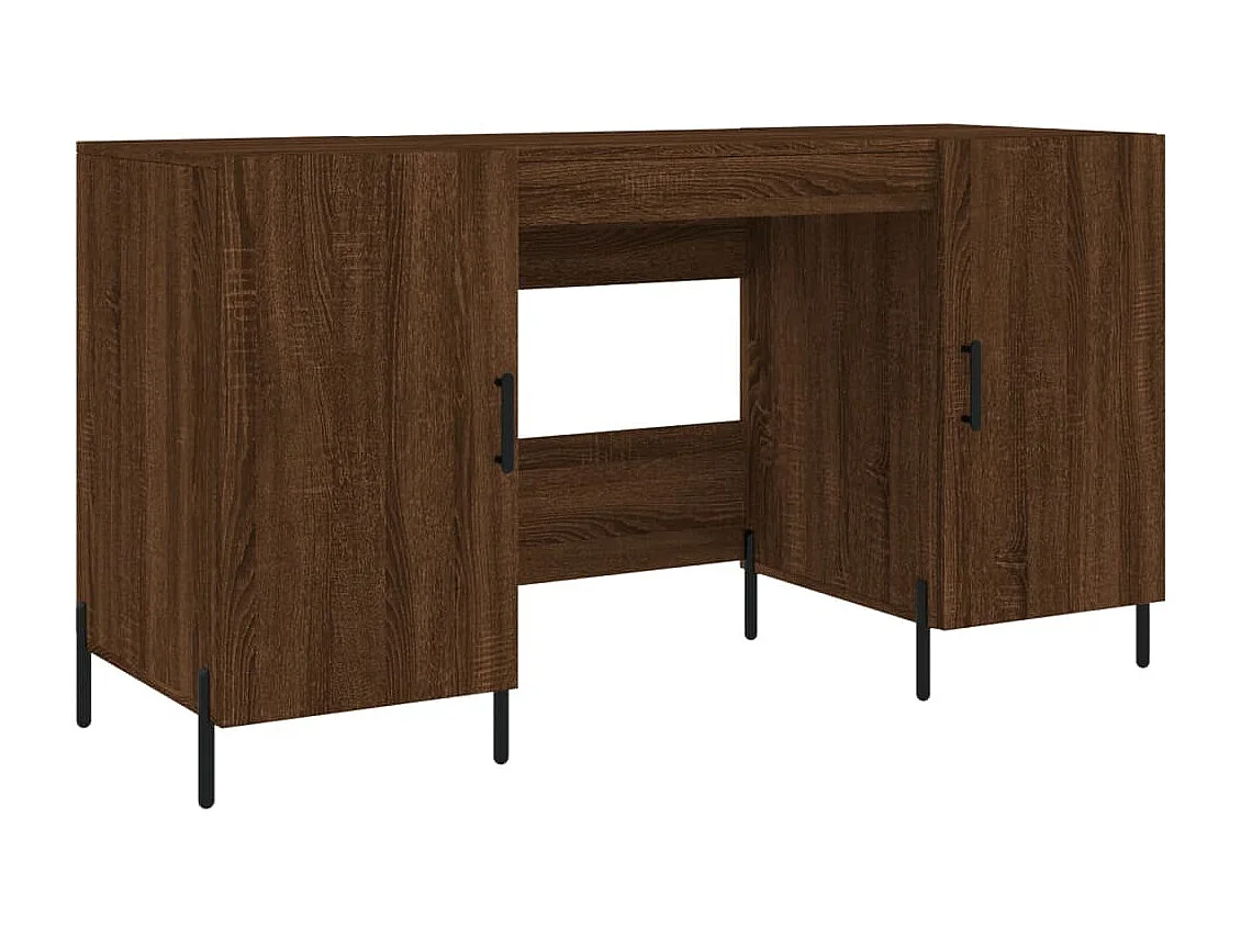 Bureau chêne marron 140x50x75 cm bois d'ingénierie