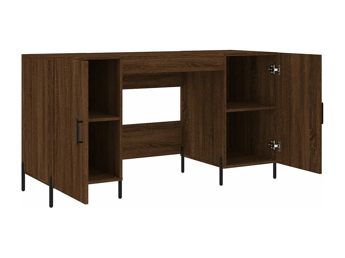 Bureau chêne marron 140x50x75 cm bois d'ingénierie