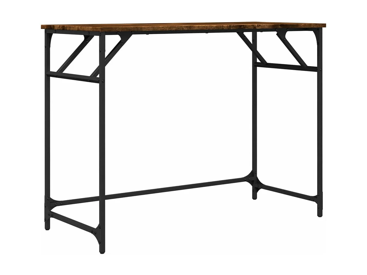 Bureau 100x45x76 cm hout en gepoedercoat staal gerookt eiken