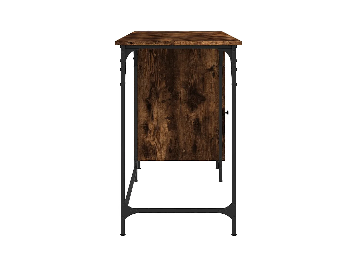Bureau d'ordinateur chêne fumé 131x48x75 cm bois d’ingénierie