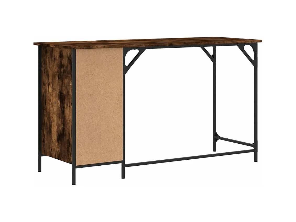Bureau d'ordinateur chêne fumé 131x48x75 cm bois d’ingénierie