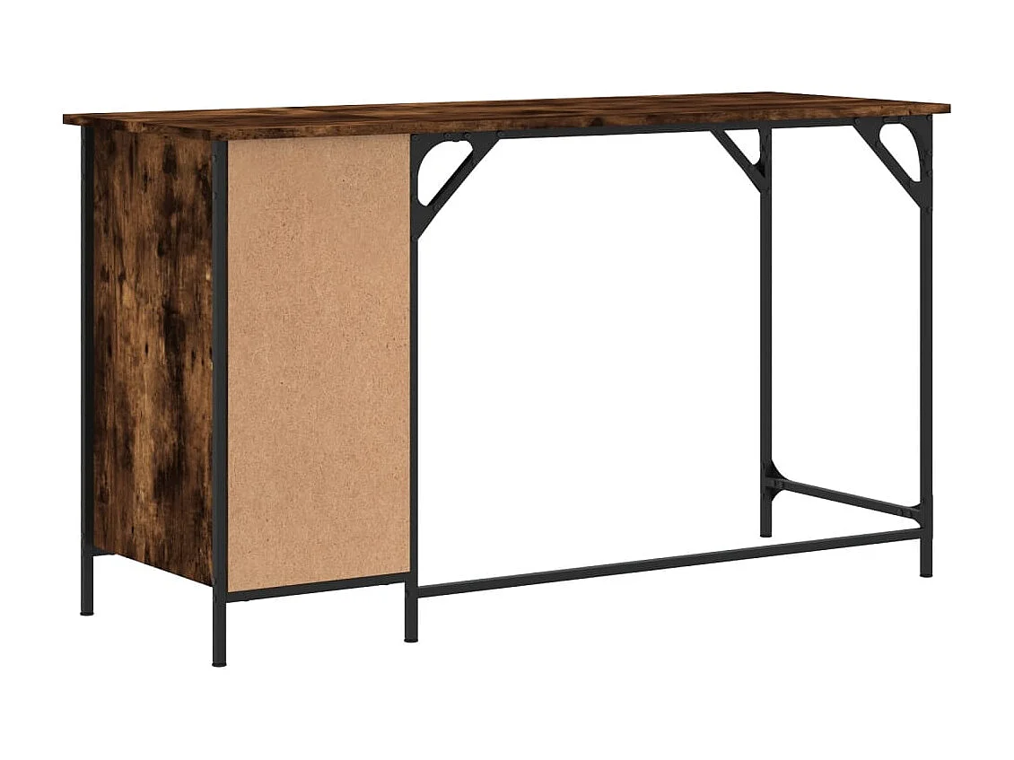 Bureau 131x48x75 cm bewerkt hout gerookt eikenkleurig