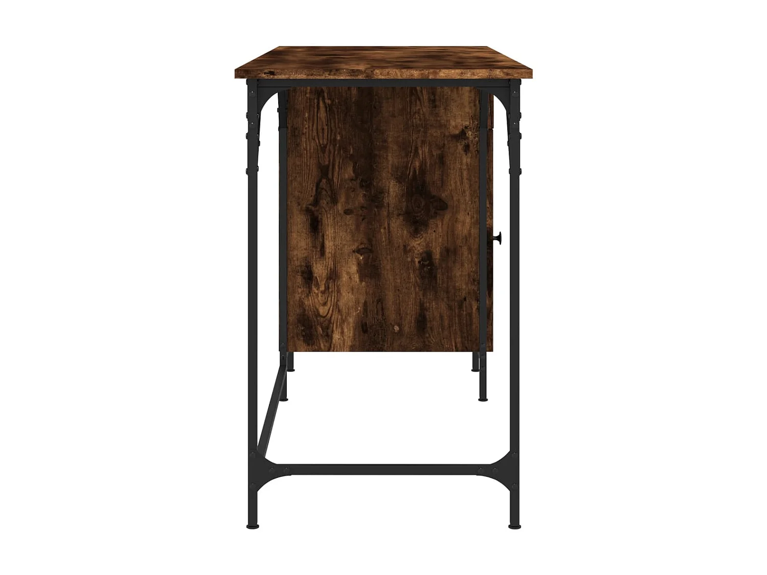 Bureau d'ordinateur chêne fumé 131x48x75 cm bois d’ingénierie