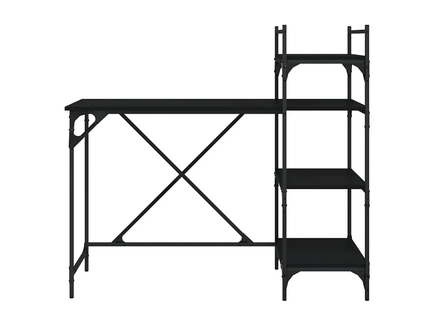 Secretária de computador com prateleiras 120x47x109 cm preto