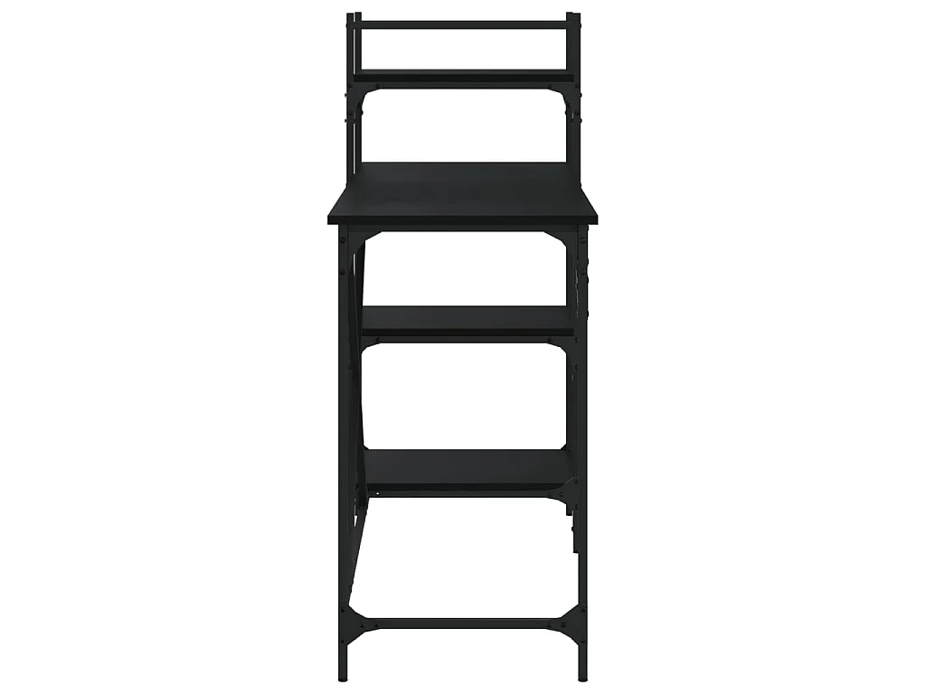 Bureau d'ordinateur avec étagères noir 120x47x109 cm