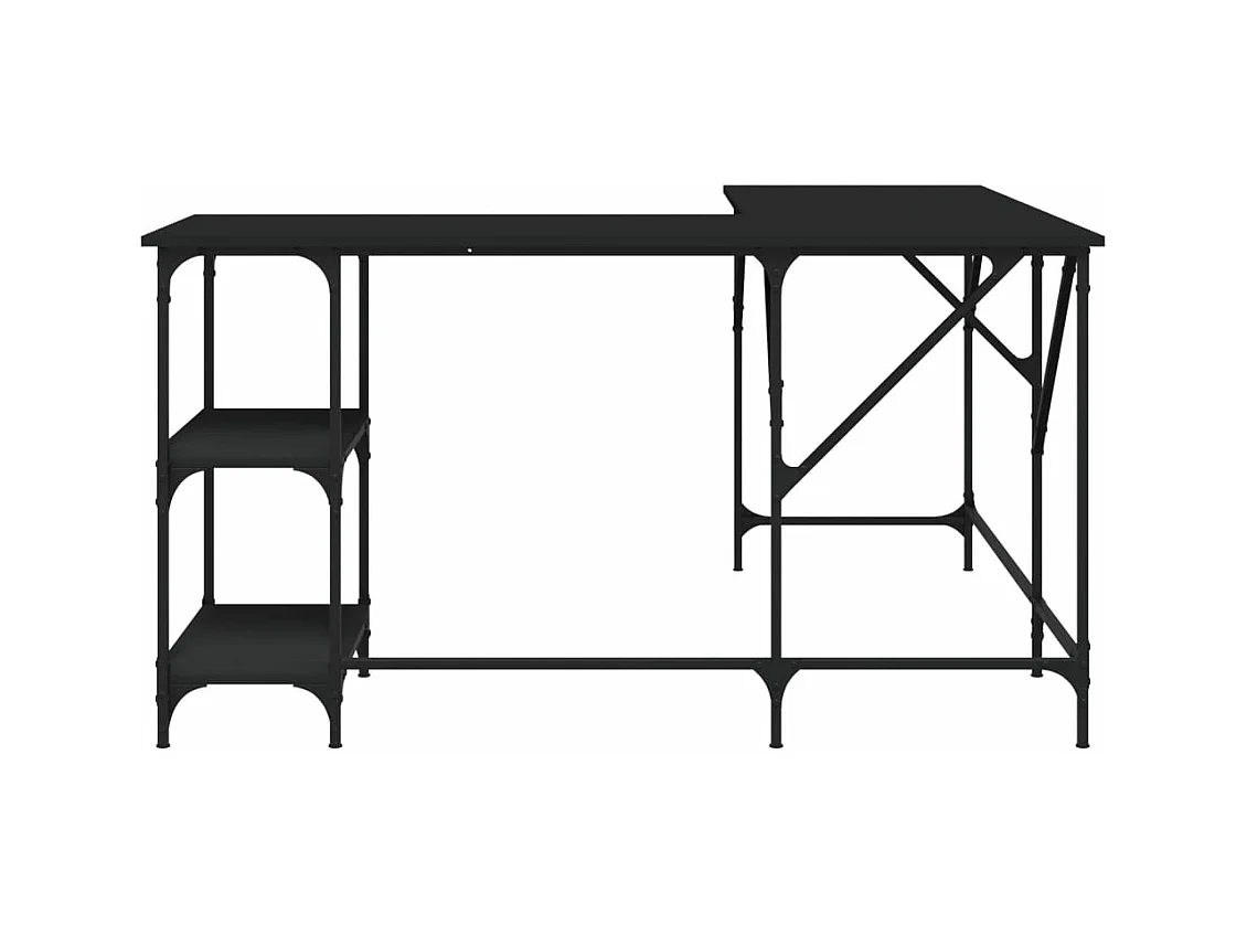 Bureau noir 139x139x75 cm bois d'ingénierie