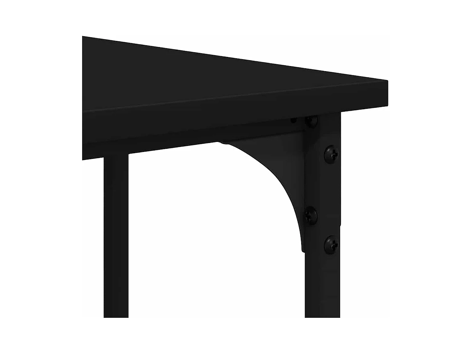 Bureau 139x139x75 cm bewerkt hout zwart