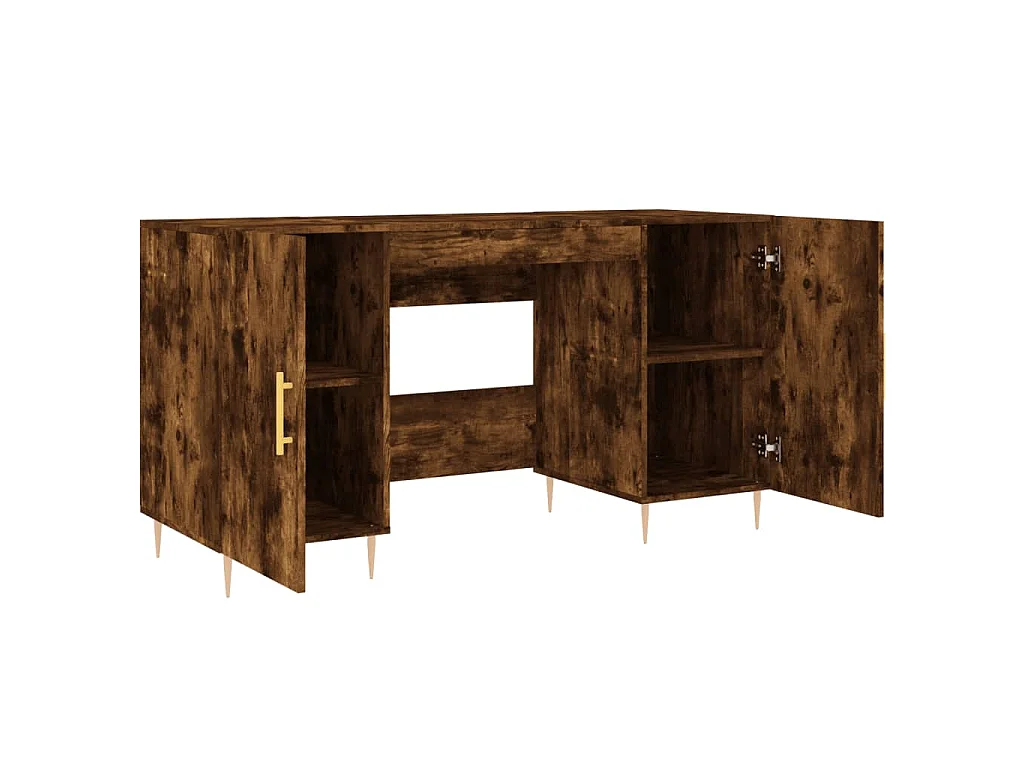 Bureau chêne fumé 140x50x75 cm bois d'ingénierie