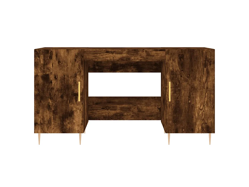 Bureau chêne fumé 140x50x75 cm bois d'ingénierie