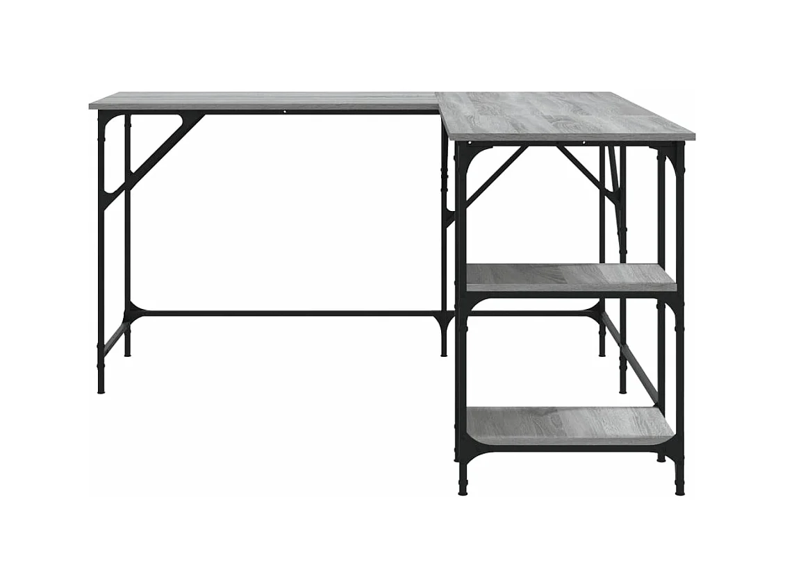 Bureau sonoma gris 139x139x75 cm bois d'ingénierie