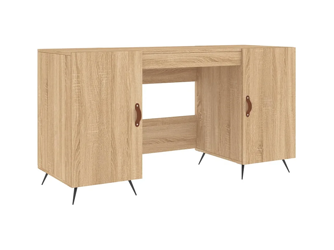 Bureau chêne sonoma 140x50x75 cm bois d'ingénierie
