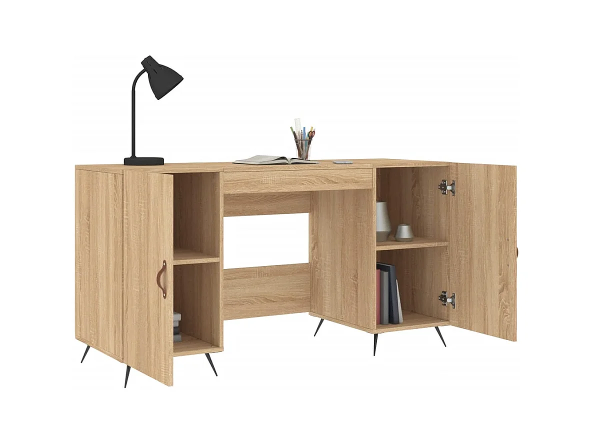 Bureau chêne sonoma 140x50x75 cm bois d'ingénierie