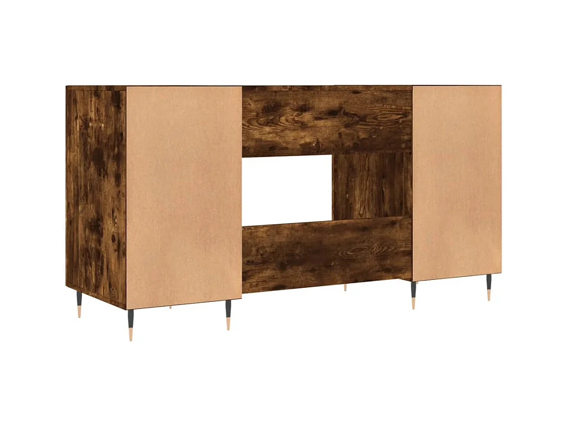 Bureau chêne fumé 140x50x75 cm bois d'ingénierie