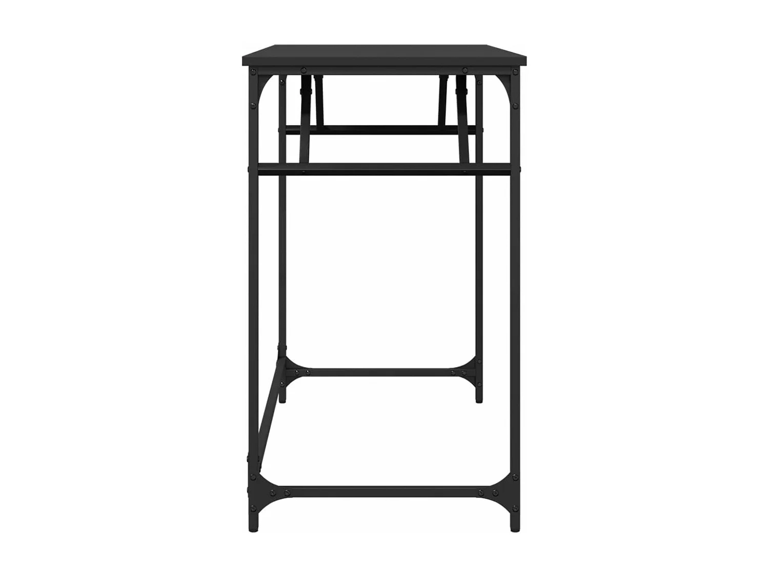 Escritorio de madera de ingeniería y acero negro 100x45x76 cm